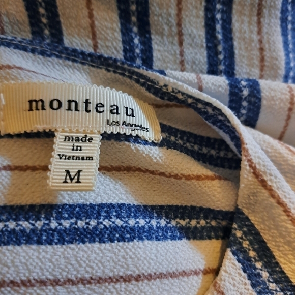 Monteau striped button up blouse  size medium - Picture 3 of 3